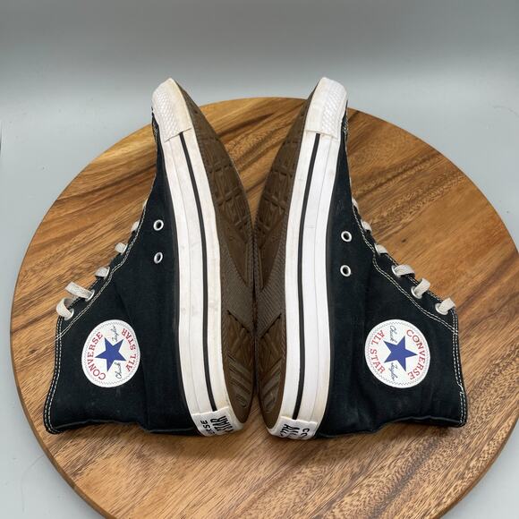 Converse Chuck Taylor All Star Shoes Mens 8 Black Hi Tops Canvus Skate Casual - Picture 6 of 8